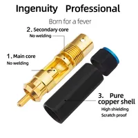 Connecteur RCA mâle YYAUDIO YTD4649B, prise jack Hifi en cuivre plaqué or, câble de signal pour haut-parleur, ligne de signal DIY sans soudure, fixation par vis