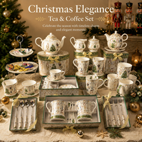 Tasse, Assiette, Théière et Cuillère en Céramique Motif Casse-Noisette de Noël – Idéal pour le Café, le Lait, le Thé – Parfait pour les Cadeaux de Fêtes et les Fêtes Thématiques – Vaisselle Festive