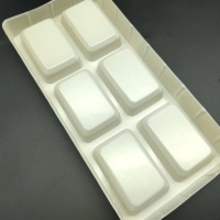 Boîte intérieure en plastique alimentaire jetable blanche à 6 compartiments carrés, personnalisable, pour biscuits et pâtisseries
