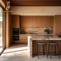 Ensemble d'armoires de cuisine en chêne massif pour projet de maison, meubles de rangement de cuisine en bois de qualité supérieure