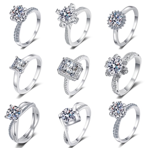 <span class=keywords><strong>Anillos</strong></span> <span class=keywords><strong>de</strong></span> Lujo para Pareja <span class=keywords><strong>de</strong></span> Plata <span class=keywords><strong>de</strong></span> Ley 925 con Moissanita <span class=keywords><strong>de</strong></span> Corte Brillante <span class=keywords><strong>de</strong></span> 1 Quilate para Boda y Compromiso, Certificados por CNAS - Product Image 2