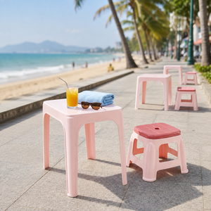 PP Plastic <b>Outdoor</b> <b>Dining</b> <b>Table</b> Rectangular Stackable Foldable <b>Extendable</b> Lightweight Durable Waterproof Furniture Patio Hotel - Product Image 4