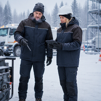 Ensemble de vêtements de travail d'hiver imperméable, coupe-vent, thermique, veste de sécurité, pantalon cargo, résistant au froid, pour l'extérieur, industriel, neige