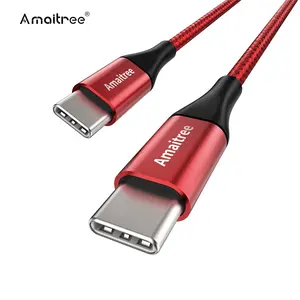 Amaitree kabel pengisi daya ponsel, kabel USB Tipe C USB-C cepat