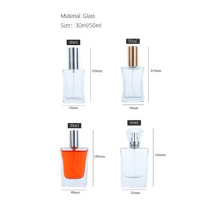 Flacon de parfum de luxe 100 ml en verre plat carré, élégant, vide, en cristal, pour voyage, rechargeable, avec bouchon à vis et pulvérisateur - Product Image 6