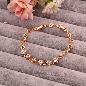 Bracelet à maillons en zircon cubique multicolore plaqué or pour femme, chaîne en cristal colorée, bracelet pour mariage, fête, mode quotidienne, bijoux - Product Image 1