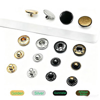 8/10/12/12.5MM Kancing Logam Grosir, Aksesori Koper DIY Pengikat Bulat, Bahan Logam Kancing Jepret Empat Bagian