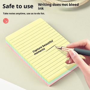 Bloc de Notas Adhesivas con Líneas, Estilo Ins, Adhesivo Fuerte, Bloc de Notas Desprendible, Adhesivo Reutilizable para Mensajes, para el Estudio Diario y la Oficina - Product Image 5