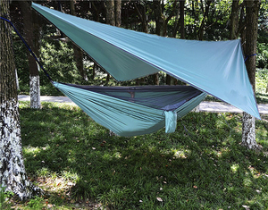 आउटडोर 210T नायलॉन ripstop निविड़ अंधकार हल्के डेरा डाले हुए झूला बारिश फ्लाई टीएआरपी - Product Image 6