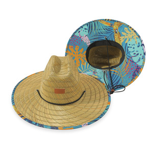 FOCUS Straw Hat Promotional Custom Summer Beach Casual Straw Hat Flat Brim Buckle Closure EcoFriendly Sun Protection Custom Logo