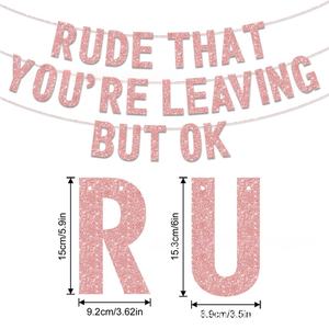 Rosa brillante que <span class=keywords><strong>te</strong></span> vas Jubilación Despedida Banner Fiesta Vajilla y decoración - Product Image 6