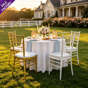 Sillas Chiavari Doradas y Blancas de Metal para Bodas y Eventos, Venta al Por Mayor Directo de Fábrica en China - Product Image 1