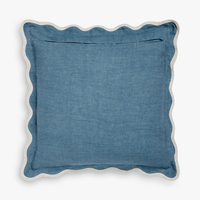 Housse de coussin en coton brodé tissé, esthétique et populaire, motif vague d'eau, couleur unie