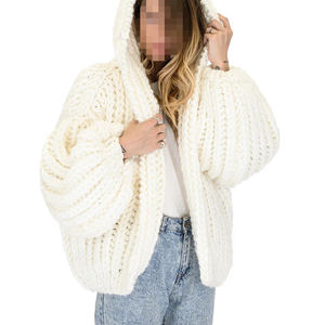 Personnalisé lâche paresseux vent à capuche cardigan <span class=keywords><strong>pull</strong></span> décontracté tricoté <span class=keywords><strong>pull</strong></span> pour les femmes - Product Image 3