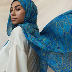 Tinh tế Modal hoa mẫu in hijab phụ nữ hồi giáo khăn Trọng lượng nhẹ Thoáng khí 180*70cm 100% viscose hijab - Product Image 3