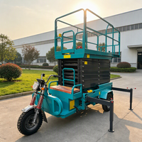 Plateforme de travail aérienne mobile à ciseaux, tricycle hydraulique électrique, 500 kg, pour travaux de construction intérieurs et extérieurs, 4m-12m