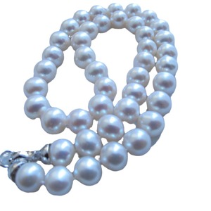 สร้อยคอมุกน้ำจืดอาเลียน 9-10 มม. เกรด AAA สีขาวทรงกลม สำหรับใส่ทุกวัน - Product Image 2
