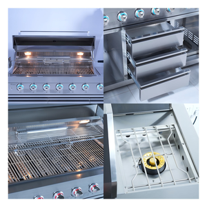 Grill a Gas Commerciale a 6 Bruciatori con Bruciatore Laterale, Certificato CE, Indipendente con Bruciatore Posteriore a Infrarossi per Barbecue da Esterno in Villa - Product Image 5