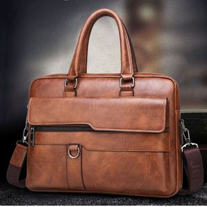 Sac à main en cuir pour homme de haute qualité, sacoche pour ordinateur portable, sac messager à bandoulière pour le bureau et l'utilisation manuelle - Product Image 2