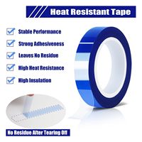 Pita Masker PET Biru Tahan Suhu Tinggi Perekat Silikon Potongan Presisi Satu Sisi untuk Elektroplating, Powder Coating, dan Pengecatan Baking
