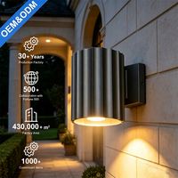 Lampe murale d'extérieur de style industriel, carrée, grise, LED E26, IP23, étanche, cadre en aluminium durable