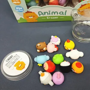 केकी 7476 3 डी पेंगुइन भालू यूनिकॉर्न पेंसिल इरेज़र प्यारा छात्र पुरस्कार हटाने के साथ बाल्टी साझा करते हुए 12 पैक - Product Image 4