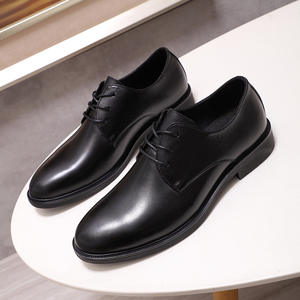Nouvelles chaussures en cuir classiques pour hommes, respirantes, légères, à lacets, chaussures habillées formelles de bureau, chaussures décontractées - Product Image 1