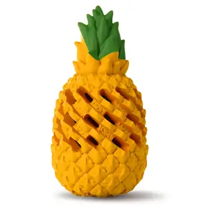 Food Grade mini Pineapple Rubber Pet Toys hide and seek dog toy dog treat dispenser toy