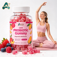 Gommes probiotiques à mâcher saveur pêche/orange/fraise, sans gluten, 30 unités, complément bien-être digestif, vente en gros OEM
