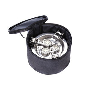 Outdoor Three Burner Stove Portable Split Type Windproof High Heat <b>Camping</b> Picnic Silver 3-5L With Ignition Device - Product Image 4