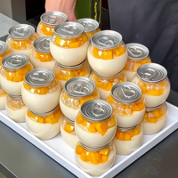Offre Spéciale – Pots en plastique transparents jetables personnalisés avec couvercles à ouverture facile, 210 ml, 250 ml – Latas de Plástico pour thé au lait, jus, gâteaux