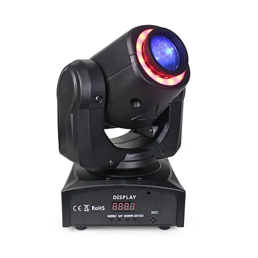 DMX Kontrol 30W Kepala Bergerak Spot LED Mini, dengan Strip Lampu untuk DJ Disco Pernikahan