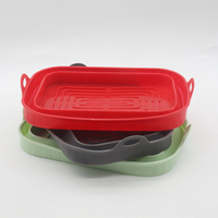Moule de cuisson et panier de friteuse à air en silicone jetable, pliable, de qualité alimentaire, résistant au four, épaisseur 2,5 mm