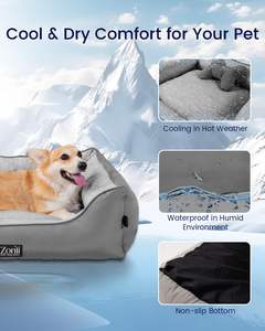 Cama Refrigerante de Lujo Hecha a Medida para Perros y Gatos con Funda Impermeable y Lavable, Base Antideslizante, Sin <span class=keywords><strong>Gel</strong></span> - Product Image 4