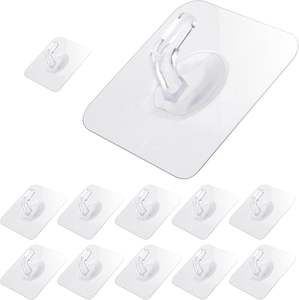 Modern Heavy-Duty Transparent Wall Mounted <b>Coat</b> Hooks Self-Adhesive Strong Plastic <b>Coat</b> <b>Hanger</b> Hook Bathroom Kitchen Living Room - Product Image 1
