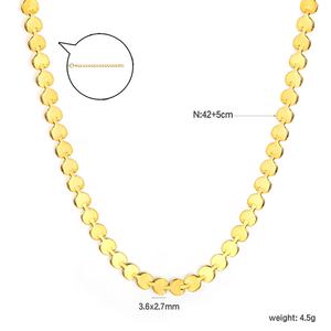 Collar de cadena de acero inoxidable a la moda para mujer, chapado en oro de 18k, impermeable, con borlas y diseño de espina de pescado - Product Image 2
