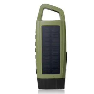 2023 nueva llegada al aire libre portátil Solar Dynamo linterna USB recargable multifuncional AM/FM Radio Led/pantalla digital Luz