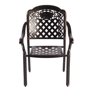 Ensemble <span class=keywords><strong>de</strong></span> meubles <span class=keywords><strong>de</strong></span> jardin à prix avantageux, table ronde en aluminium coulé et chaises pour terrasse, <span class=keywords><strong>balcon</strong></span>, villa, hôtel - Product Image 3