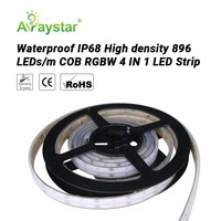 Bande lumineuse LED COB flexible découpable haute densité 24V 2700K ETL CE 896 LED IP20 RGB+CCT avec télécommande pour aménagement paysager