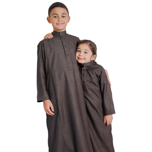 Comfortable Soft Breathable Polyester Winter Summer Muslim Clothing <b>Islamic</b> Jubbah Saudi Moroccan Thobe for Child Unisex - Product Image 1