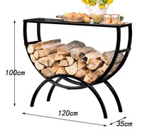 Table de rangement multifonctionnelle en fer forgé européen pour bois de chauffage, organisateur de bois d'extérieur, console d'entrée