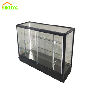 Vitrine d'exposition en verre avec cadre en aluminium incurvé, couleur personnalisée, moderne et économique, éclairage LED robuste et écologique pour - Product Image 1
