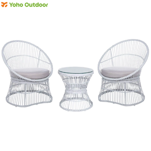 Juego de jardín de ratán impermeable moderno al por mayor, muebles de patio, sofá, mesa de bistró, silla, marco de acero para exteriores - Product Image 3