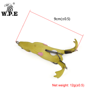 W.P.E 12g 9cm Bionic Big Mouse 8 couleurs <span class=keywords><strong>leurre</strong></span> de pêche Surface flottante pêche à la traîne Double crochet barbelé Silicone plongée grenouille <span class=keywords><strong>leurre</strong></span> - Product Image 2