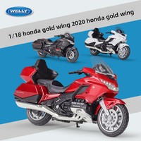 WELLY 1:18 2020 Moto de tourisme argentée en métal moulé sous pression, modèle en alliage, style Honda Gold Wing, collection, vente en gros