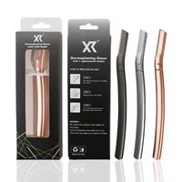 Rasoir à sourcils en acier inoxydable de voyage, peau lisse, brosse pour enlever la barbe du visage, tondeuse à sourcils avec un couvercle pratique