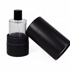 Wholesale Perfume Round Cylinder Shape Gift Box Black Paper Tube Packaging Box