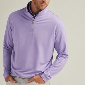 Felpa da <span class=keywords><strong>uomo</strong></span> 1/4 con cerniera girocollo felpa con collo finto felpa da Golf con tecnica ricamata per la stagione primaverile - Product Image 1