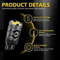 Ampoule LED T20 CSPChip 25W Canbus 1157 1156 7440 7443 T25 Lampe à commutation pour feux de freinage de voiture BA15S BAY15D P21W Ampoule de recul automatique