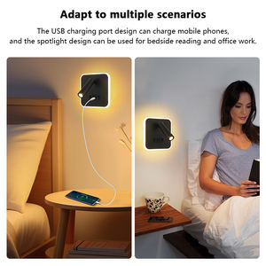 Lámpara de pared de estudio con puerto de interior moderno, lámpara de lectura de cabecera con fuente de luz LED para dormitorios de Hotel y hogar con interruptor - Product Image 6